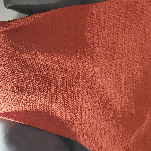NEW- Handmade Chunky Fall Blanket- Burnt Orange - Picture 2 of 6